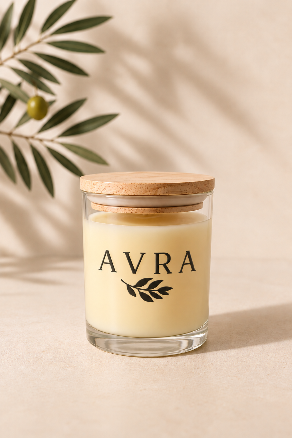Vela Aromática 260 g · Con aceite de oliva