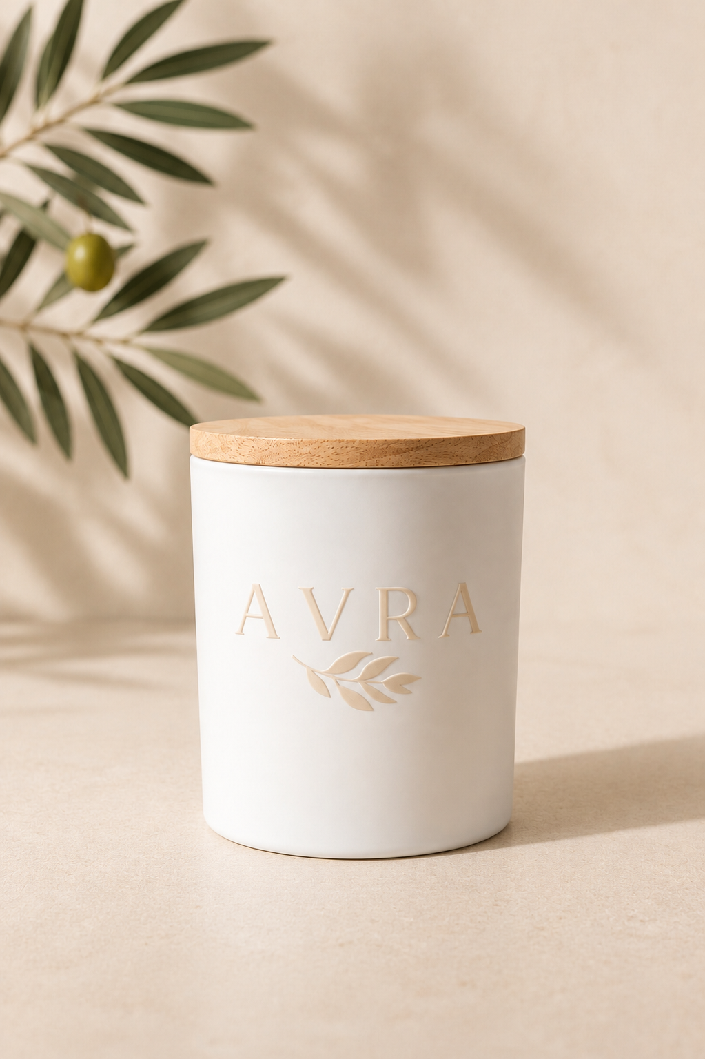 Vela Aromática 340 g · Con aceite de oliva
