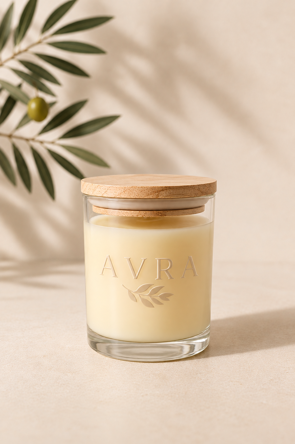 Vela Aromática 260 g · Con aceite de oliva