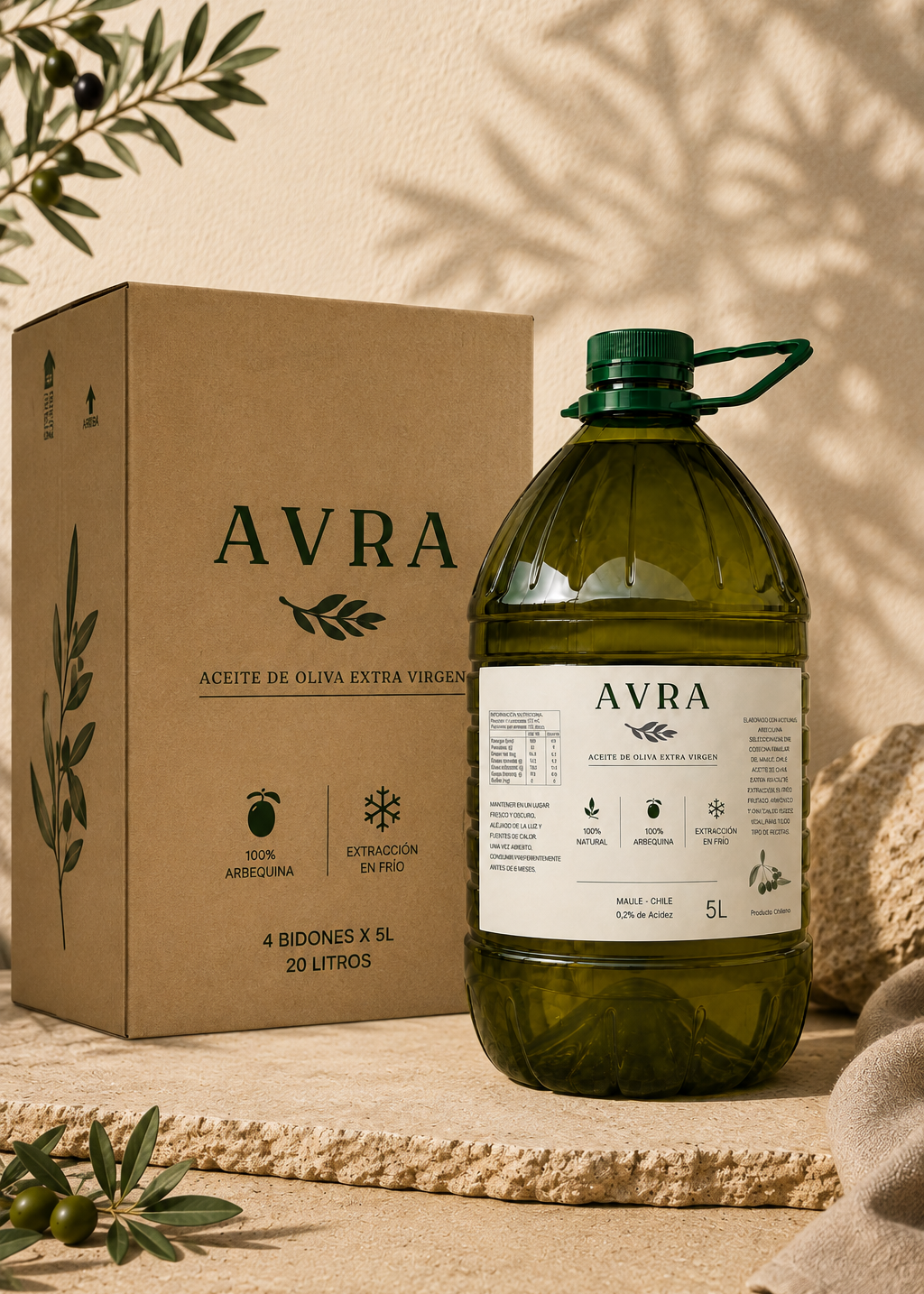 Caja de 4 Bidones · Aceite de Oliva Extra Virgen